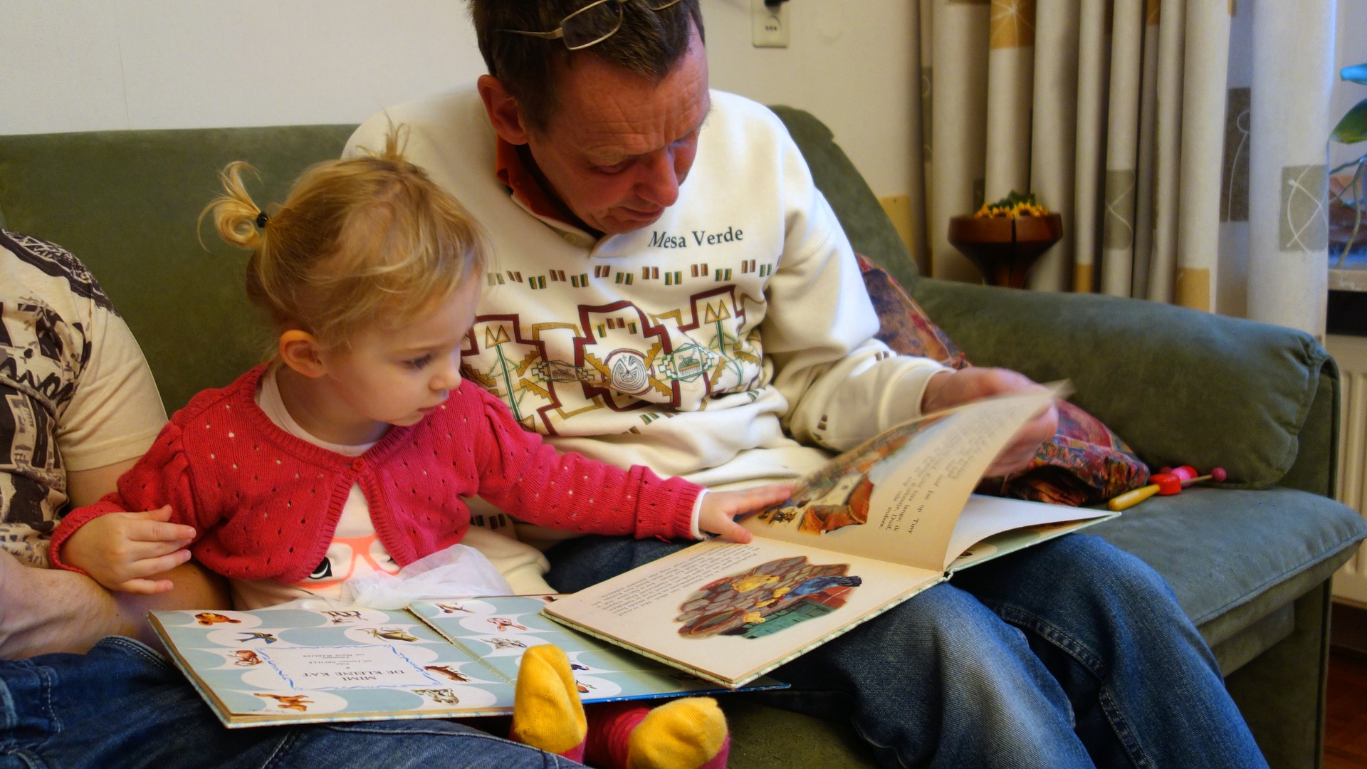 Dad Reading With a Toddler