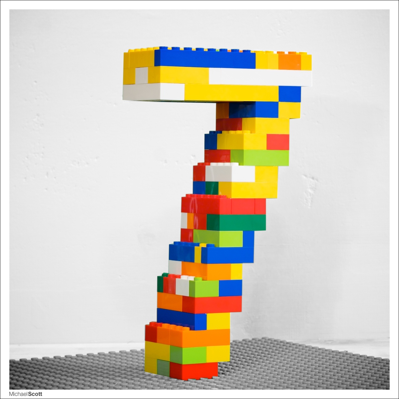 The figure 7 made out of legos.